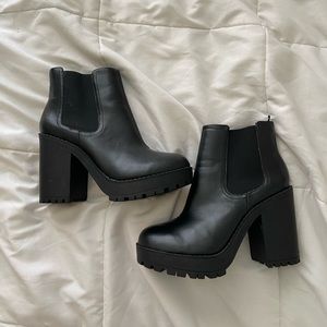 Black chunky boots